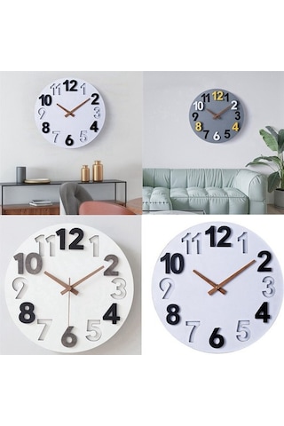 Goldenqian 8 Adet Uzun Şaft Duvar Saati Hareket Mekanizması 4 Tip 12 Inç Ceviz Ahşap Kuvars Parça Değişimi 6o3pxl Siyah