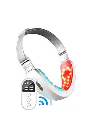 Ruicoo Led Işıklı Yüz Geliştirici Cihazı - 6 Modlu Akıllı V Tipi Gürültü Tedavisi, Kumandalı Yüz Geliştirme Ve Şekillendirme Aleti Mavi