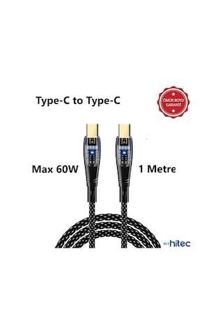 Schitec 6a 60w Type-c To Type-c 1m Hızlı Şarj Kablo Beyaz Yk250s