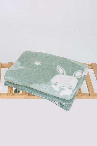 Yumuşak Bebek Çocuk Battaniyesi Mevsimlik 90x100 Cm Yeşil