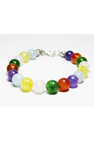 925 Ayar Gümüş Doğal Taşlı Renkli Unisex  Bileklik