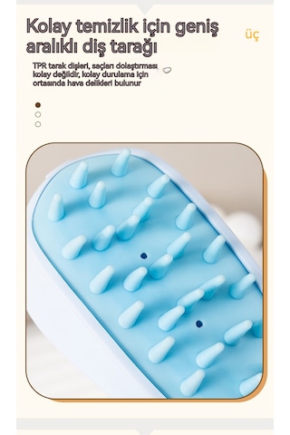 Carambola Saç Derisine Masaj Silikon Şampuan Fırçası-mavi