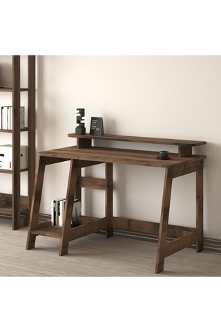 Country Ergonomik Çalışma Masası, Modern Bilgisayar Masası - Antik Ceviz