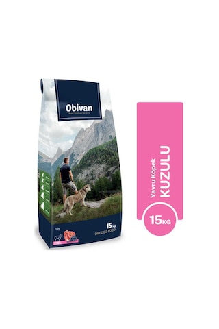 Obivan Kuzu Etli Ve Yaban Mersinli Yavru Köpek Maması 15 Kg