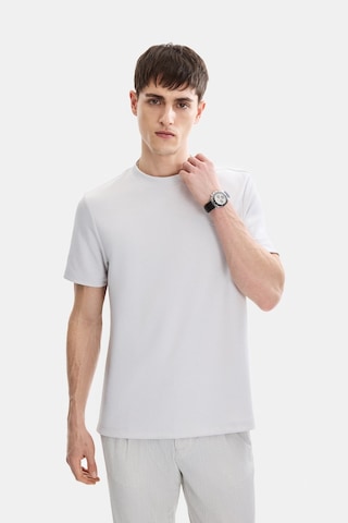Backandbond Gri Regular Fit Bisiklet Yaka Basic Tişört