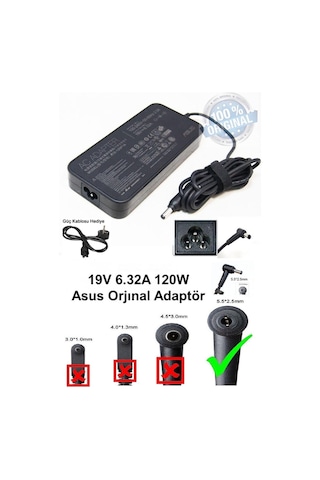 Asus Uyumlu 19V 6.32A Adaptör 120W Slim Model