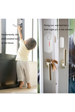 Lemestar Akıllı Wifi Kapı Pencere Alarmı - Yüksek Sesli Ve Işıklı Güvenlik Sistemi Tuya Uyumlu