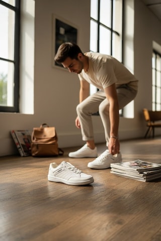 Enoch Erkek Spor Ayakkabı - Rahat Kalıp Hafif Taban Günlük Sneaker Beyaz
