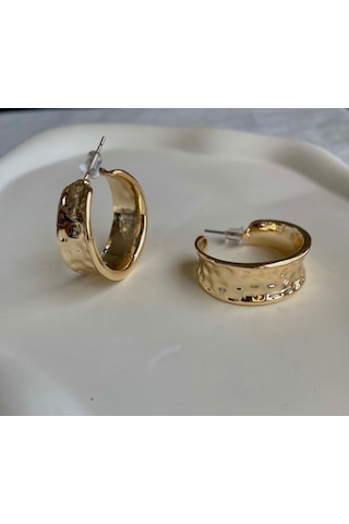 Kadın Küpe Kayık Biçim Taşlanmış Küpe 001