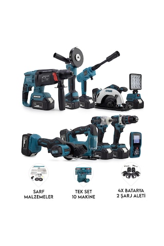 Chelikbei 36 Akülü Vidalama Seti 10'lu Mavi