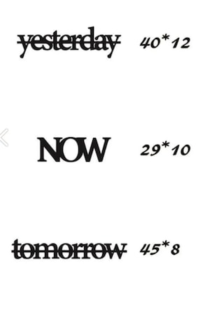 Yesterday Now Tomorrow Duvar Yazısı Mdf Duvar Dekorasyon Ürünü