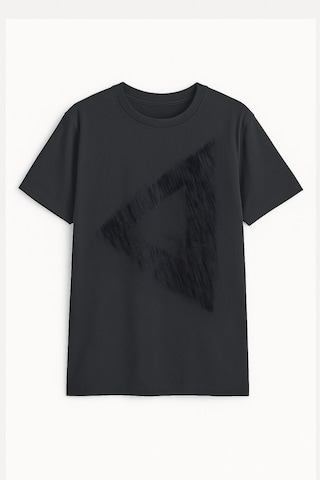 Markapia Woman Kadın Rahat Kesim Bisiklet Yaka Baskılı T-shirt Füme