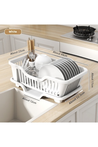 Reedark Küçük Beyaz Kalın Tip Mutfak Su Çıkaran Tabak Bardağı Rakusu - Evdeki Besteçlikleri Düzenleyen Sıcaklık Dayanıklı Depolama Rafı Diğer