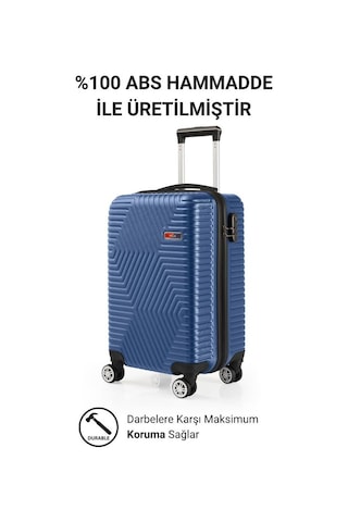 G&d Polo Suitcase Abs Kabin Ve Büyük Boy Çivit Mavi 2'li Valiz Seti 600.05-set-bk Mavi