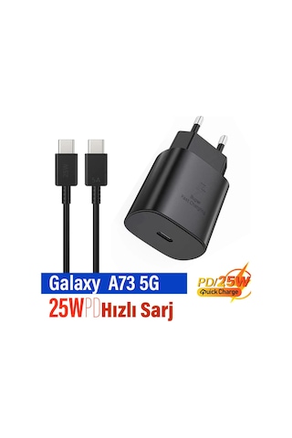 Samsung A73 5g Uyumlu Hızlı Şarj Cihazı Type c 25w Pd 5a Kablo Galaxy A34 Aleti