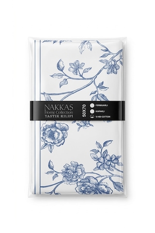 Nakkaş Home Collection 2'li Pamuklu Fermuarlı Yastık Kılıfı Seti - 50x70 Cm Desenli Yastık Kılıfı Çok Renkli
