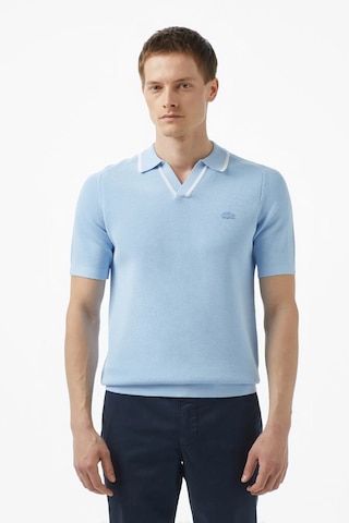 Lacoste Regular Fit Kısa Kollu V Yaka Polo Yaka Erkek Triko Tişört Açık Mavi Açık Mavi