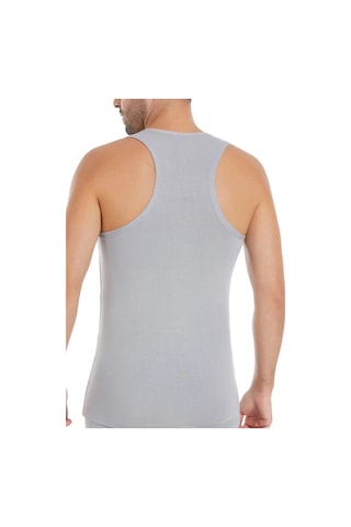 Yıldız Çamaşır Erkek Bambu Sporcu Likralı Atlet 490-491-492 - 3 Adet Gri