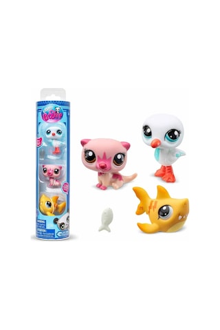 Littlest Pet Shop Minişler 3 Lü Figür Seti S1 - Su Samuru Martı Köpekbalığı - 5 Cm