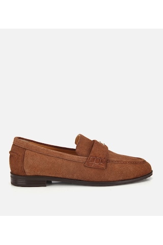 Hotiç Kadın Süet Deri Taba Toka Detaylı Klasik Loafer
