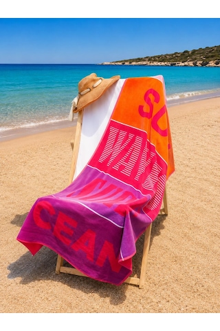 Kadife 90x180 Cm Desenli Kadın & Erkek Outlet Plaj Havlusu Baveno Desen002