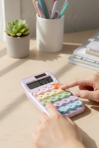 Jasper U4-4353 Hesap Makinesi Pinterest Renkli 10 Haneli Pilli Otomatik Çok Renkli