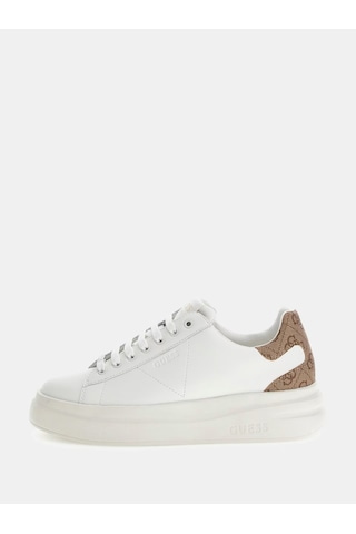 Guess Elbina Kadın Deri Sneaker Ayakkabı Fljelbfal12 Bej