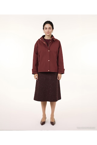 Yargıcı Regular Kapüşonlu Yaka Uzun Kol Yağmurluk 26kkym5012x 016 Bordo