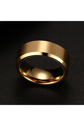 8mm Titanyum Çelik Bant Düğün Nişan Takıları Siyah Erkek Yüzüğü Moda Parti Yüzüğü Takı Ave Altın