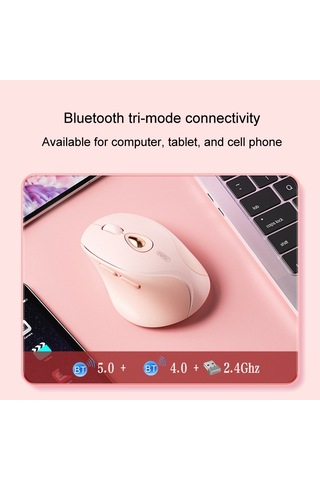 Inphic Dr801 2.4g Bluetooth 5.0 / 4.0 Kablosuz Fare Usb Üç Modlu Dilsiz Şarj Edilebilir Kızlar Ofis Ev Oyun Fare Pembe Diğer