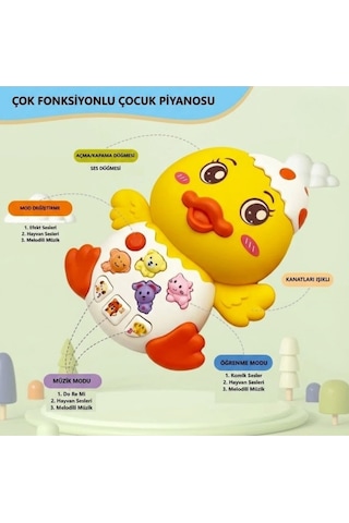 Çok Fonksiyonlu Bebek Piyanosu Sesli Ve Işıklı Aktivite Oyuncağı - 15 Cm