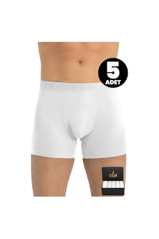 JUST INNER Öts Premium Erkek 5 Li Modal Boxer Modal Hediye Kutulu Ultra Yumuşak Modal Kumaş Esnek Kalıp Ve Kaliteli Esnek Ve Konfor Beyaz