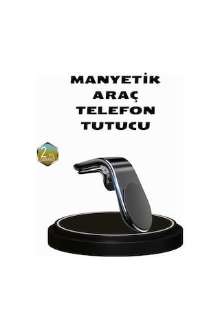 360 Dönebilen Manyetik Araç Telefon Tutucu Sarsıntısız Ve Şık Tasarımlı Siyah