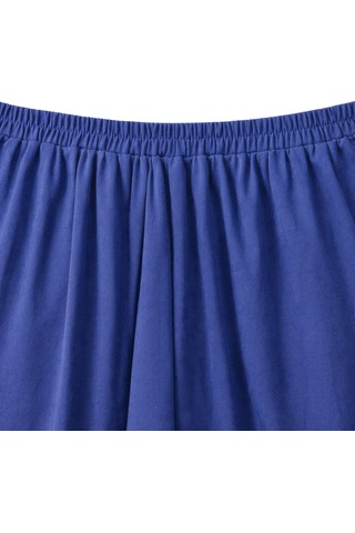 Mixray 4774 Kadın Bol Paça Pileli Pantalon Lacivert