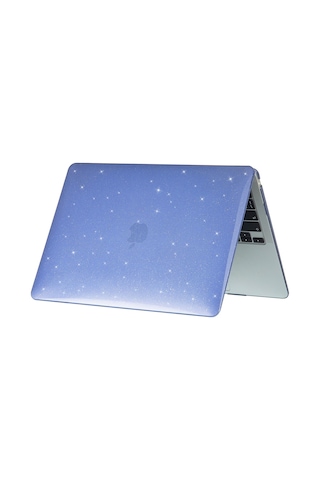 Arabulalaca Apple Uyumlu MacBook Pro 14 A2779 2023 Parlak Simli Mavi Kılıf