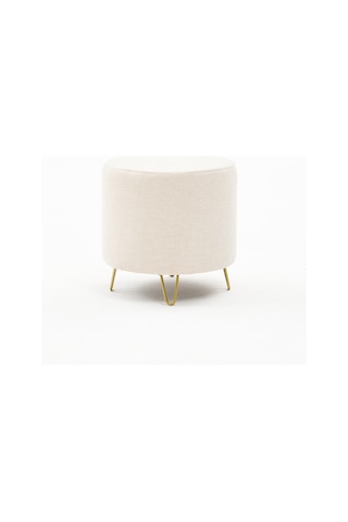 Favora Asmara Metal Ayaklı Puf - Krem Antrasit