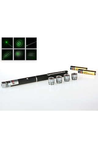 Yeşil Lazer Pointer 50 Mw 15 Km Etkili 5 Başlıklı