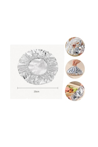 Go İthalat 20 Paket Plastic Cover 10pcs Folyo Çok Amaçlı Tabak - Mini Tencere Bone Kapak Toplamda 20 Gümüş