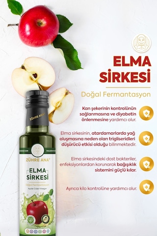 Zühre Ana Elma Sirkesi Doğal Fermantasyon Apple Cider Vinegar 500 ML