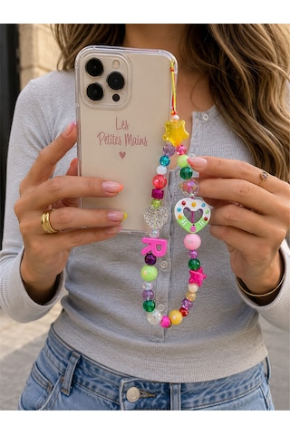 Name Pop R Telefon Askısı, Boncuklu Telefon Charmı Ve Çanta Aksesuarı