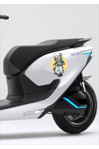 Vespa Scooter Kuru Kafa Sticker - Araba Oto Motosiklet Karavan Sticker - 00012 30x21 Cm