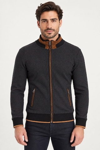 9021 Dewberry Erkek Sweatshırt-balıksırtı Antrasit-2