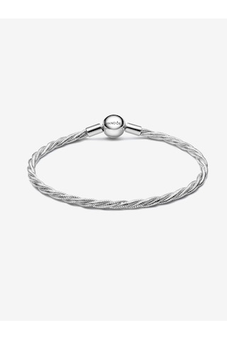 Dora&dora Yuvarlak Logo Klipsli Kıvrımlı Yılan Zinciri 925 Ayar Gümüş 16 Cm Gümüş