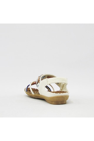 GUJA BLG22Y154-3 BEYAZ KIZ ÇOCUK ARKADAN LASTİKLİ TAŞLI SANDALET Beyaz