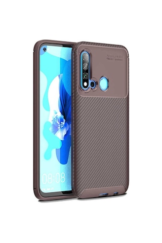 Huawei P20 Lite 2019 Kılıf Karbon Tasarım Negro Silikon Kapak