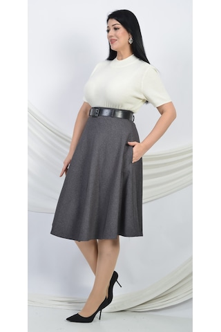 Soralline Kadın Etek 780 Gri