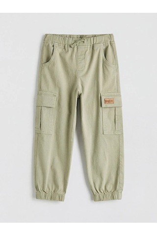 Lc Waikiki Yeşil Loose Fit Erkek Çocuk Gabardin Kargo Pantolon Yesil