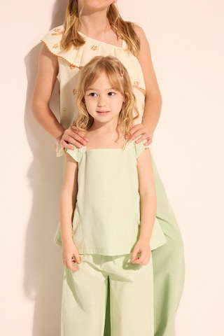 Defacto Floral Keten Görünümlü 2li Takım Kız Bebek H4734a526smgn1139 Yeşil-gn1139