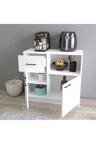 Tanmob Mtd0301 İnci 90 Cm Kapaklı Çekmeceli Alt Mutfak Dolabı Beyaz Beyaz