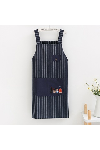 Dianziye Kahve Mavisi Tam Pamuk Unisex Fantezi Desenli Çalışma Apronu - Mutfak, Güzellik Atölyesi, Temizlik İçin Koruyucu Ve Şık Diğer